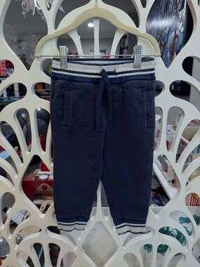 Dolce & Gabbana Navy Blue Kids Joggers with Striped Waistband